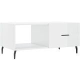 Maison Chic Klubska mizica - kavna mizica - Nizka mizica visok sijaj bela 90x50x40 cm inženirski les, (21752127) Cene