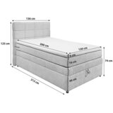MID.YOU POSTELJA BOXSPRING 120 cm x 200 cm , tekstil peščene barve | Shoptok.si