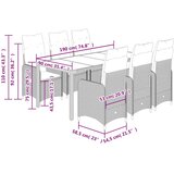  7-dijelni vrtni bistro set od poliratana s jastucima smeđi Smeđa 190 x 90 x 75 cm | shoptok.hr