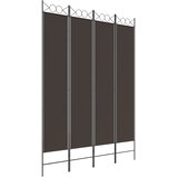 Sobna pregrada s 4 panela smeđa 160x220 cm od tkanine | Eponuda.com