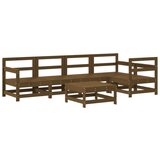  The Living Store Vrtna garnitura 6-delna medeno rjava trdna borovina - Vrtna Sedežna Garnitura, (21443486) | Shoptok.si