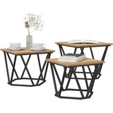  Kava Stol 3 pcs Umjetnički hrast Inženjerska drva i čelik | shoptok.hr