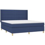  Krevet box spring s madracem LED plavi 180x200 cm od tkanine | shoptok.hr
