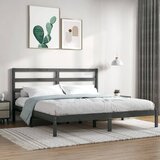 Maison Chic Posteljni okvir - Dvoposteljna postelja - Zakonska postelja siv iz trdne borovine 200x200 cm-J5424, (21762561) | Shoptok.si