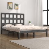 Maison Chic Posteljni okvir - Dvoposteljna postelja - Zakonska postelja siv iz trdne borovine 200x200 cm-J5426, (21775703) | Shoptok.si
