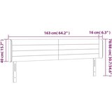 vidaXL LED posteljno vzglavje temno sivo 163x16x78/88 cm blago | Shoptok.si