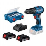 Bosch Akumulatorska bušilica GSB 185/ 2x2.0Ah + 82-delni set pribora u koferu | ePonuda.com