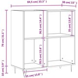 vidaXL Omarica za gramofonske plošče siva sonoma 84,5x38x89cm inž. les | Shoptok.si