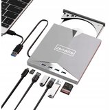 Zenwire 7v1 Zunanji CD/DVD zapisovalnik in predvajalnik USB 3.0/USB-C z USB vozliščem 4x in bralnikom SD/microSD, (5000195806) | Shoptok.si