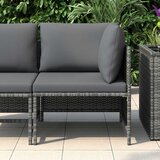  Modularna kutna sofa od poliratana s jastucima siva | shoptok.hr