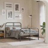 Maison Chic Kovinski Posteljni okvir - Dvoposteljna postelja - Zakonska postelja z vzglavjem in vznožjem črn 120x190 cm, (21696208) | Shoptok.si