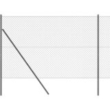 vidaXL Ograja iz verige z 7 stebrički 1.6x10 m Galvanizirana jeklo siva | Shoptok.si