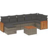  The Living Store Vrtna sedežna garnitura 8-delna z blazinami siv poli ratan - Vrtna Sedežna Garniture, (21461855) | Shoptok.si