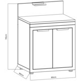 Gardenson Spodnja Omarica Letne Kuhinje Bbq, Antracit | Shoptok.si
