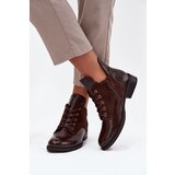 VINCEZA Patent Leather Women's Ankle Boots With Decorative Embossing Warm | Shoptok.si