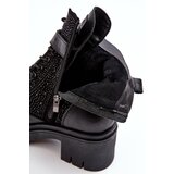 GOE Leather Boots Workery Embellished with Rhinestones | Shoptok.si