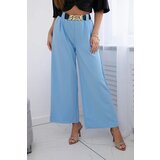 Kesi Wide-leg viscose trousers in blue | shoptok.hr