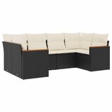  The Living Store Vrtna sedežna garnitura 6-delna z blazinami črna poli ratan - Vrtna Sedežna Garniture, (21460436) | Shoptok.si