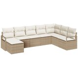 vidaXL Kavčna garnitura z blazino 8 pcs Bež poli ratan, (5000153439) | Shoptok.si