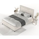 Maison de Rêve Krem tapecirani bračni krevet s prostorom za odlaganje s podnicom 140x200 cm Baleine – | shoptok.hr