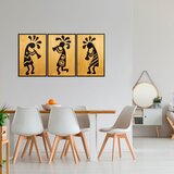 Wallity set zidne dekoracije African Music 2, 39x59 cm, 1.5 cm , 3 komada, Crna Cene