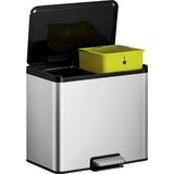 EKO koš za smeti s pedalom recycler, jeklo, 30 l, 2-delni zbiralnik, nerjavno jeklo | Shoptok.si