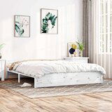  Okvir za krevet od masivnog drva bijeli 160 x 200 cm | shoptok.hr