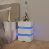 Furnova LED nočna omarica bela 45x35x67 cm inženirski les, (21926608) Cene