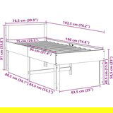 vidaXL Okvir kreveta bez madraca 75 x 190 cm od masivne borovine | shoptok.hr