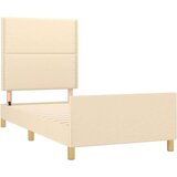  Okvir za krevet s uzglavljem krem 90x200 cm od tkanine | shoptok.hr