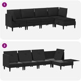  Set namještaja za dnevni boravak 5 pcs Crna Tkanina | shoptok.hr