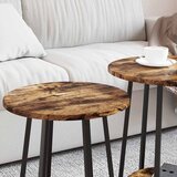  Set pomoćnih stolića s policom 2 pcs Dimnjeni hrast i crna | shoptok.hr