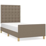 vidaXL Posteljni okvir z vzglavjem taupe 90x190 cm blago, (20903440) | Shoptok.si