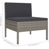  12-dijelna vrtna garnitura od poliratana s jastucima siva | shoptok.hr