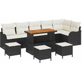 Sjedeća garnitura za vrt 10 kom. Crna poliratan 287,5 x 122,5 x 85 cm | shoptok.hr