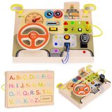 ECO TOYS Drvena LED senzorna ploča za djecu, edukativna ploča za volan automobila, 14 dijelova Cijene