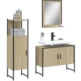  The Living Store Garnitura kopalniških omaric 3-delna sonoma hrast inž. les - Komplet Kopalniškega Pohištva, (21479744) | Shoptok.si