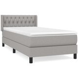  Krevet s oprugama i madracem svjetlosivi 100x200 cm od tkanine | shoptok.hr