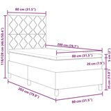 Box LED Box Spring Postelja z vzmetnico Modra 80 x 200 cm blago, (5000128361) | Shoptok.si