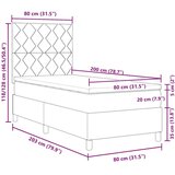 Box spring krevet s madracem Plava 80 x 200 cm tkanina | shoptok.hr