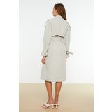 Trendyol Beige Belted Windbreaker Detailed Water Repellent Long Trench Coat | shoptok.hr
