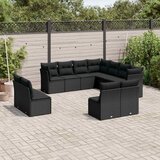  11-dijelni set vrtnih sofa od poliratana s jastucima crni | shoptok.hr