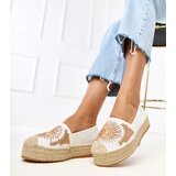 Gemre White espadrilles with embroidery on a platform Lorina | shoptok.hr