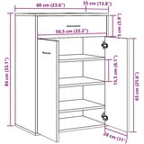 vidaXL Omarica za čevlje starinski les 60x35x84 cm inženirski les | Shoptok.si