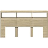 Ormarić za uzglavlje s LED svjetlima boja hrasta 180x17x102 cm | Eponuda.com