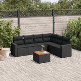 vidaXL 7-dijelni set vrtnih sofa od poliratana s jastucima crni | shoptok.hr