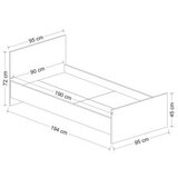 Hanah home kale bedstead 90 x 190 white