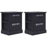 Furnova Nočne omarice 2 kosa črne 38x28x45 cm les pavlovnije, (21928151) | Shoptok.si