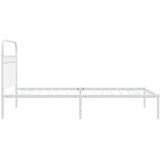 Metalni okvir za krevet s uzglavljem bijeli 107x203 cm | shoptok.hr