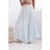 Kesi Włoski Women's wide-leg viscose trousers blue | shoptok.hr